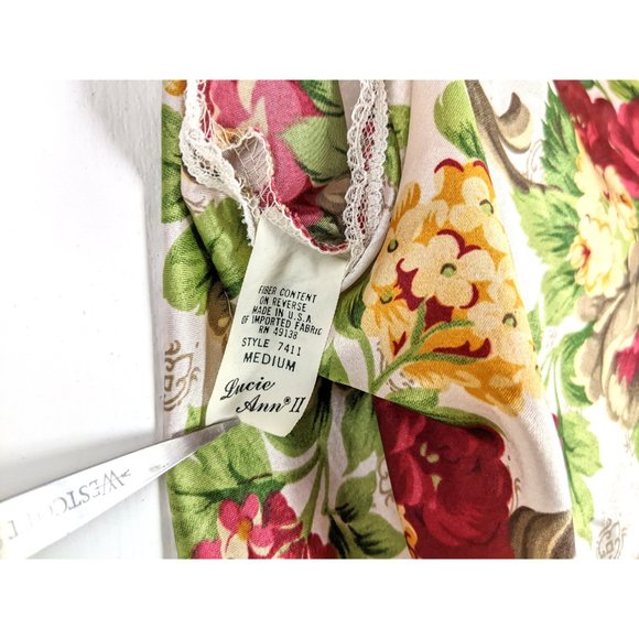 Vintage Lucie Ann floral  lace one piece negligee teddy lingerie - Picture 5 of 6